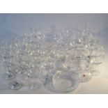 Various crystal and glass drinking glasses, etc, to include bonbon dish, 12cm high, wine glasses,