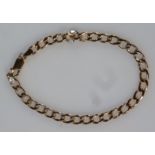 A ladies bracelet, of link form, with plain clasp end, yellow metal, marked 375, 18cm long, 3g all