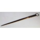 A 19thC Old Sheffield Plate meat skewer, of typical tapering form with a ring end, 32cm high.