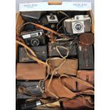 Various cameras, to include boxed cameras, Voighender light meter case, 9cm high, other cameras,