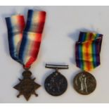 A WWI medal trio, awarded to 15438 PTE.L. Sutcliffe W. RID. R. comprising 1914-1915 Star, Campaign