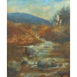 19thC English School. River landscape, oil on canvas, signed, 59cm x 49cm.