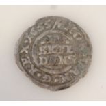 A Frederick III silver two skilling coin, dated 1665, 2cm wide.
