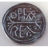An Offa Rex Saxon style coin, of circular hammered form, 2cm dia.