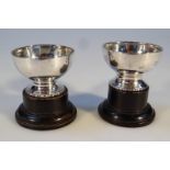 Two George VI silver trophies, by Northern Goldsmiths Co, each of miniature circular form on