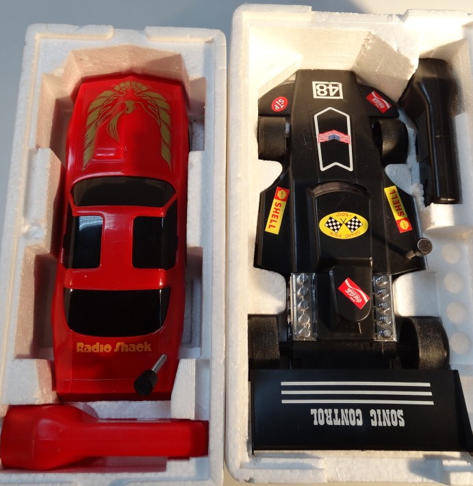 A Radio Shack remote control Firebird Trans-Am, in fitted box, 9cm high, 33cm wide, 15cm deep, and a - Image 2 of 2