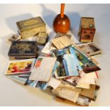 Various postcards ephemera and collectables, to include black and white scenes, early 20thC and