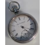An Elgin North open face pocket watch, the circular silver plated case revealing a 5cm dial with