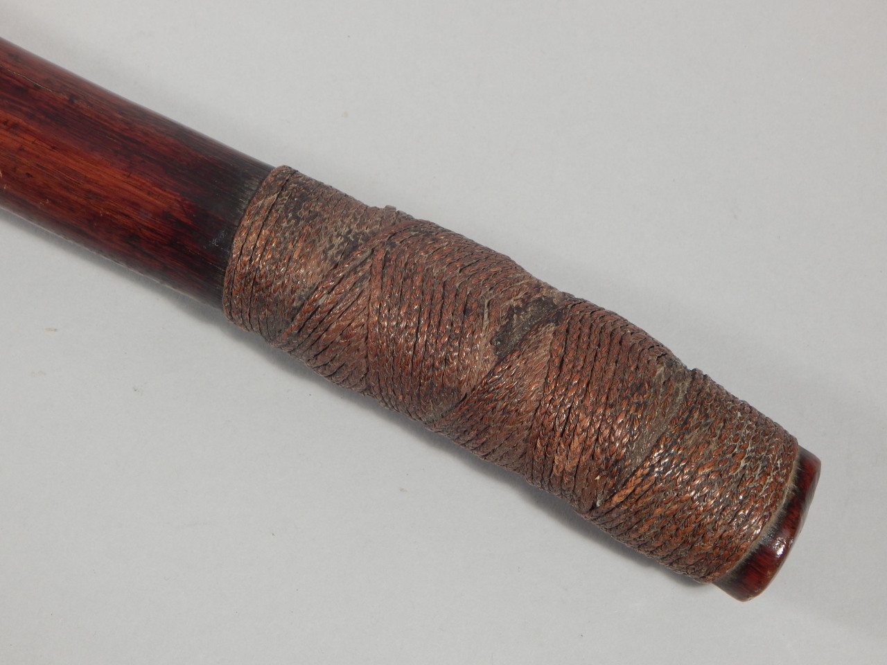 Tribal Art. A Fijian hardwood club, in the form of a Phallus, with carved decoration to end and - Image 3 of 3