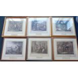 A set of six reproduction prints, after Bunbury, each depicting various scenes from Shakespeare