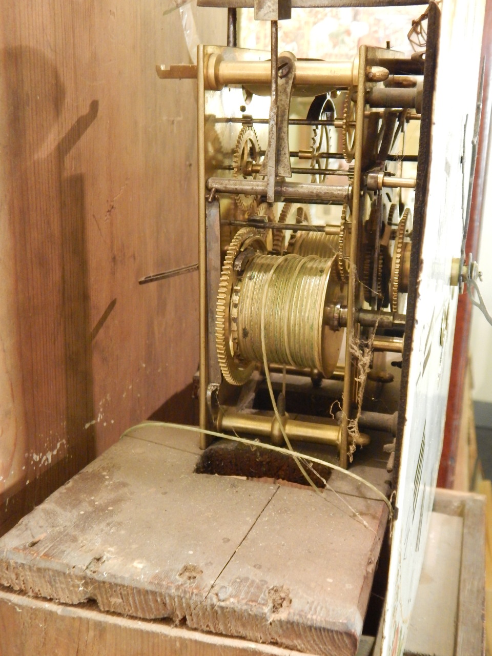 J Coviller, Alford. A mid 19thC longcase clock, the arched dial painted with an Asiatic pheasant, - Image 4 of 4