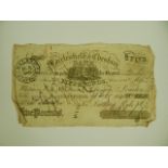 A Macclesfield and Cheshire Bank £5 note, dated 1840, numbered 2251