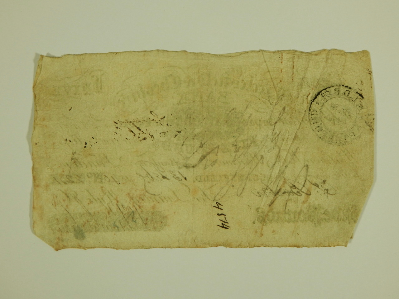 A Macclesfield and Cheshire Bank £5 note, dated 1840, numbered 2251 - Image 2 of 2