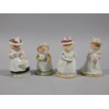 Four Royal Doulton Brambley Hedge figures, Lady Woodmouse, Primrose Woodmouse, Mrs Apple, and