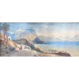 Thomas Miles Richardson (1813-1890). Mediterranean coastal scene with figures, watercolour, signed