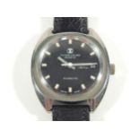 A Favre Levba gent's wristwatch, Duomatic with black leather strap