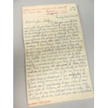 Mad Frankie Frazer, a letter written whilst in Stafford prison, to Eve, Jim and Shirley, dated