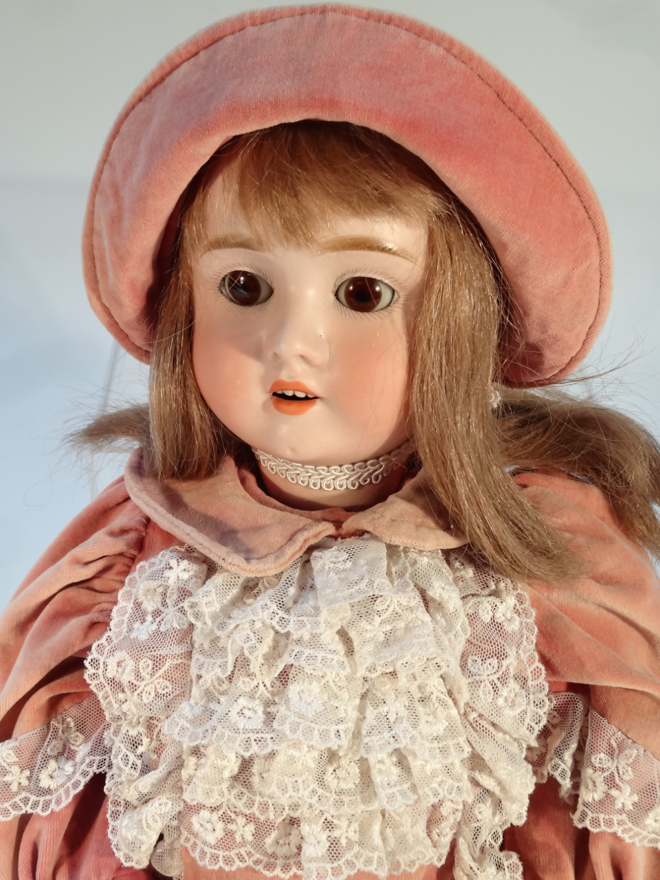 A late 19thC German Viola bisque headed doll, with blonde hair, blink eyes, open mouth showing - Image 2 of 3