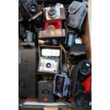 Various cameras and accessories, to include Conway box camera, 10cm high, Ilford Sportsman with