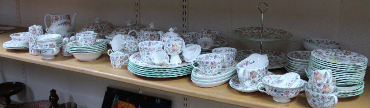 A 20thC Minton Haddon Hall comprehensive part dinner service, to include a pair of lidded