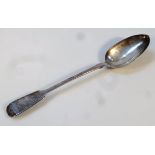 A Victorian silver basting spoon, by George Adams, fiddle pattern, London 1869, 30cm high, 2½oz.