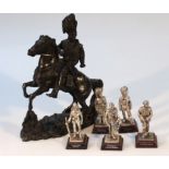 A 20thC Heredities resin figure group, Light Brigade, formed as a gentleman on rearing horse in