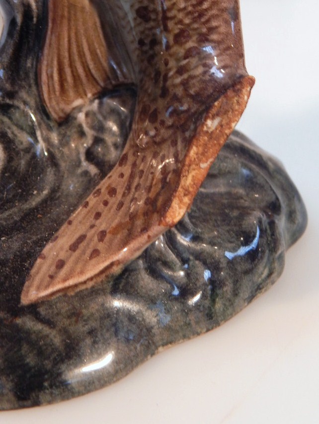 A Beswick figure, of a trout no. 1032, 16cm high, printed marks beneath, to include oriental figure, - Image 3 of 3