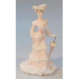 A J Bromley Coalport figure, lady Alice at the Royal Garden Party, limited edition, no. 2530/