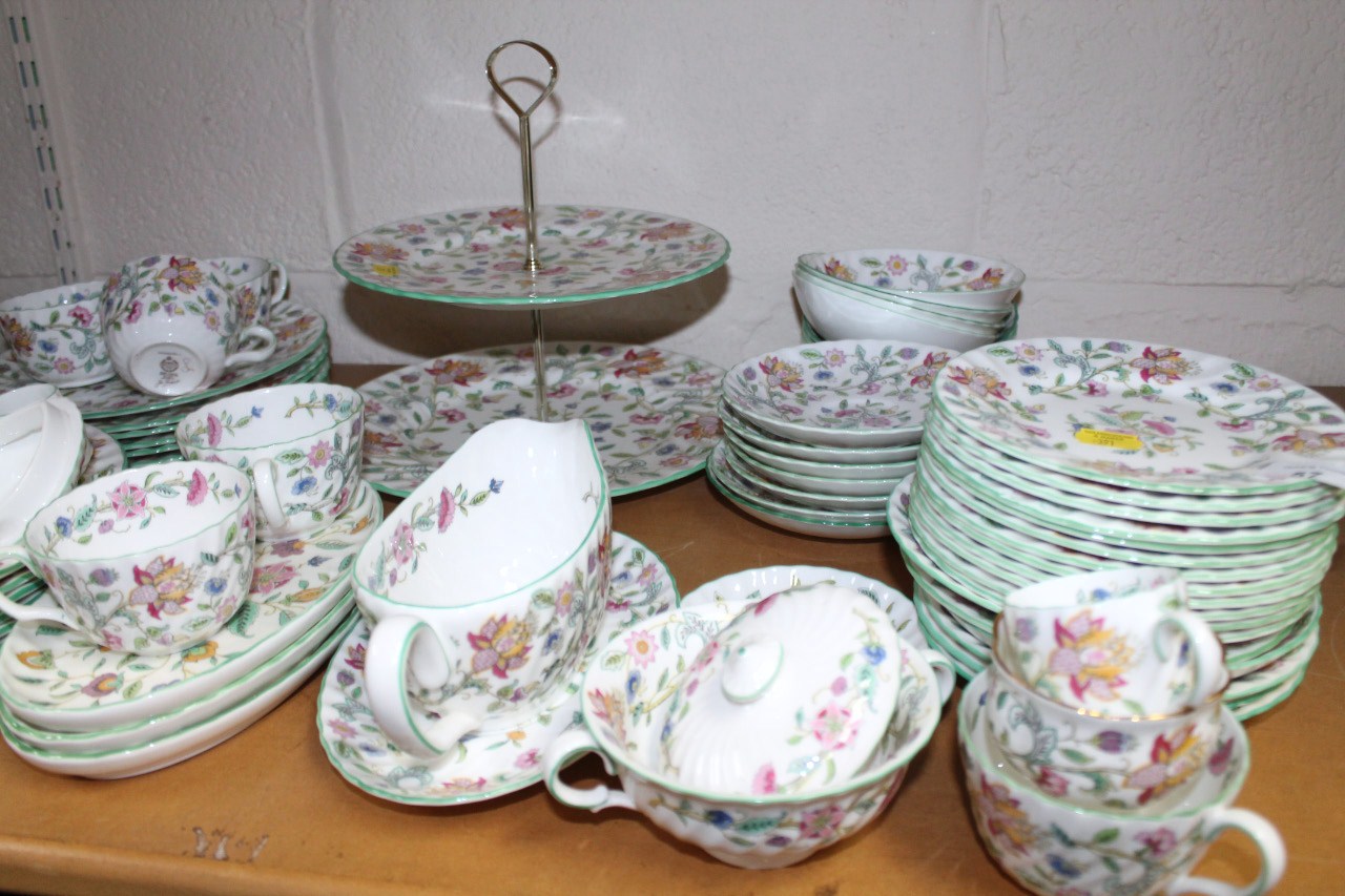 A 20thC Minton Haddon Hall comprehensive part dinner service, to include a pair of lidded - Image 2 of 4