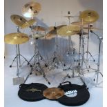 Various symbols, to include a Sabian Pro example, a Paiste Pxt 3 14", ZBT Zildjian examples, various