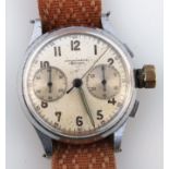 An early 20thC Leonidas gentleman's wrist chronograph, the circular 3cm dia. dial with Arabic