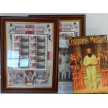 Rugby and cricket ephemera, including signed pictures, stamp set, etc., including the England 1991