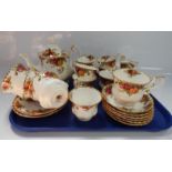 Royal Albert Old Country Roses, comprising tea set and dinner set including cups, saucers, teapot,