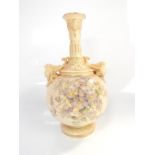 A Royal Worcester blush ivory baluster vase, with gilt adornments and floriate decoration, model no.