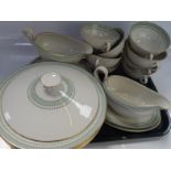 A Royal Doulton Berkshire pattern part dinner service, comprising tureens, soup bowls, serving