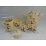 Royal Doulton The Coppice pattern part tea service, comprising teapot, milk jug, egg cups, etc, (1