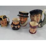 Royal Doulton character jugs, including Captain Ahab, Captain Henry Morgan, Beefeater and The