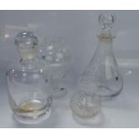 Dartington crystal, including carafe, tealight burner, decanter, etc, (4).