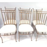 A set of six cast upholstered dining chairs, to match lots 75 and 76,