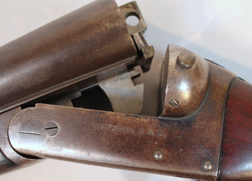 A Victoria 12 bore side by side shotgun, serial number 25237. Auctioneers note - Anyone wishing to - Image 2 of 3