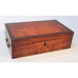 A 19thC satinwood writing slope, the rectangular top with a wide crossbanding hinging to reveal a