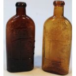 A 20thC Warner's safe cure medicine bottle, in amber glass, the shouldered body raised with a