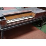 An early 19thC mahogany rosewood and satinwood square piano, by Thomas Tomkison with a boxwood and