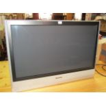 A Panasonic Viera DV3 38 inch television, with silvered surround, with accessories.