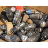 A large quantity of various radio valves, bulbs, etc, to include Mullard GZ32, 11cm high, a large