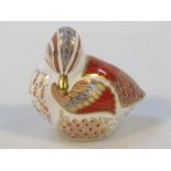 A Royal Crown Derby paperweight, Teal Duckling, Collectors Guild, predominately in red and blue with
