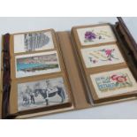 Various postcards, to include early 20thC Sweetheart embroidered cards, scenery, world cards, Delhi,