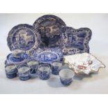 Various Copeland Spode Italian pattern teaware, to include plate, 25cm dia. inverted dish,