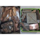 Various commercial advertising printing blocks, for heavy artillery, one entitled Hunting Knives,