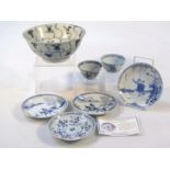 Various Chinese blue and white china, to include Ca Mau-Binh Thuan cargo saucers, tea bowls, Tek
